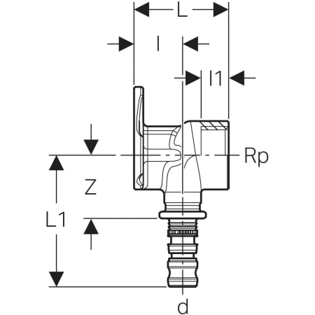 GEBERIT 602.293.00.5 Водорозетка Geberit Mepla 90°  - Вид №2