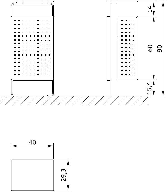 Euroform W Контейнер для мусора из металла  2040l, 2050l, 2050al  - Вид №7