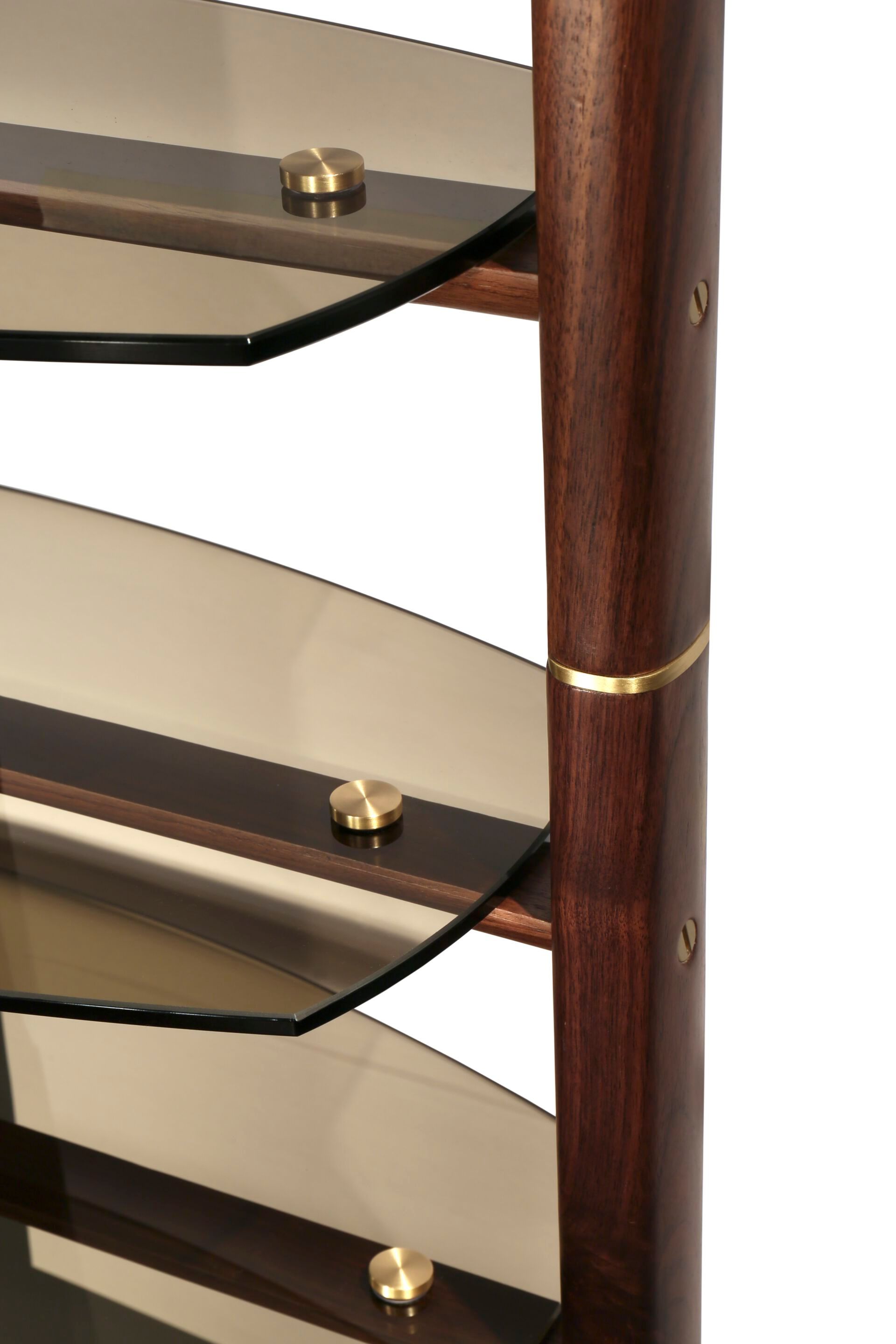 Книжный шкаф из дерева и стекла с креплением пол-потолок Borzalino NIMA ARCH-00135861 - Вид №1