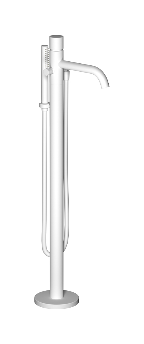 Напольный смесиель для ванны с встроенным душем. WE ARE IB rr399bo Matt White Brera