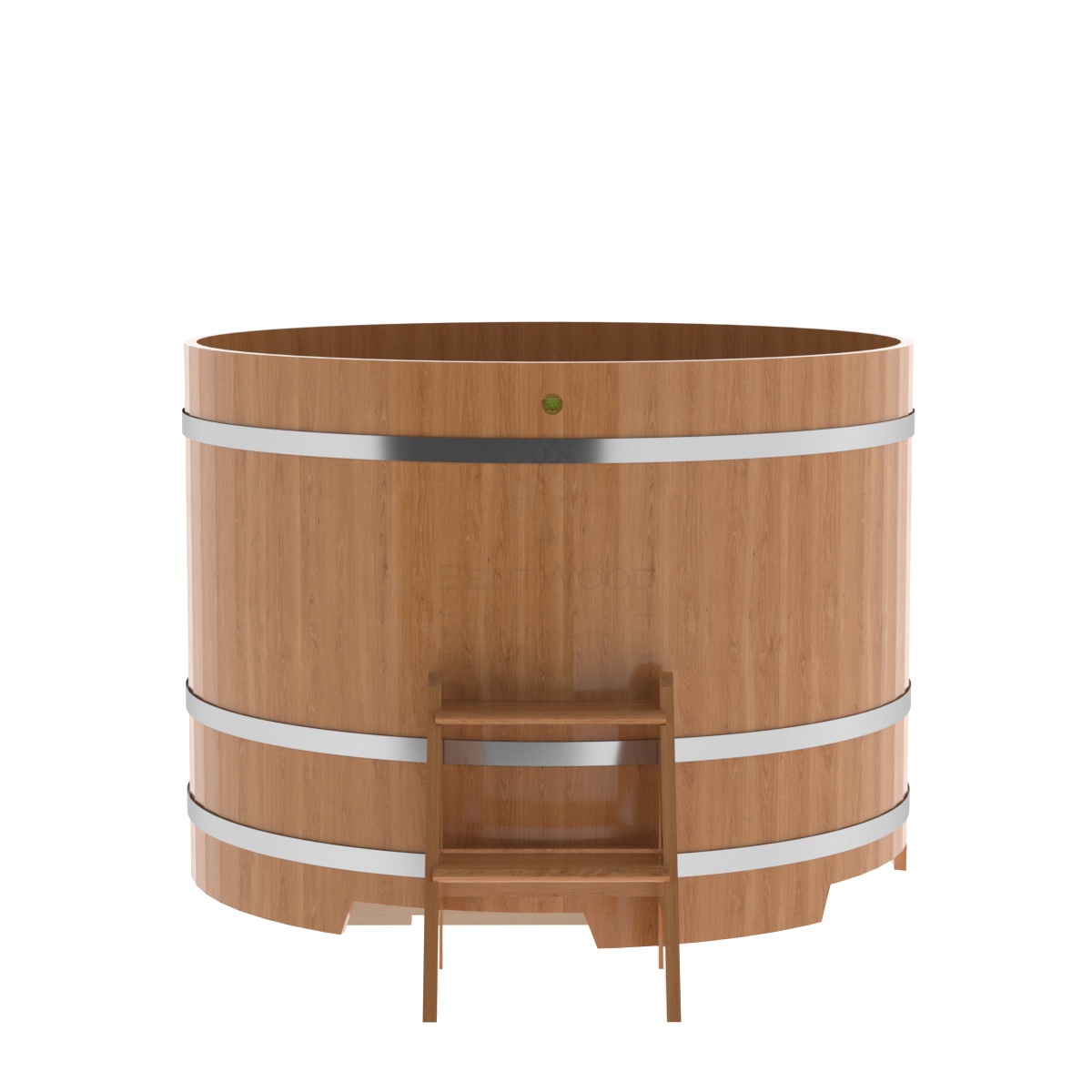 1300 Купель круглая из дуба d=1,50х1,1 натуральная Alyarus  - Вид №3