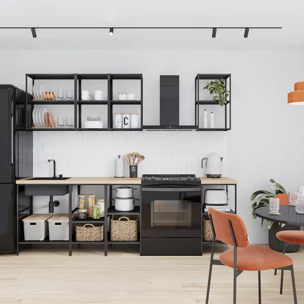 Навесной шкаф KONSENSA для кухни 40×77×35 см черный матовый 89422278 STLM-1566515 - Вид №4