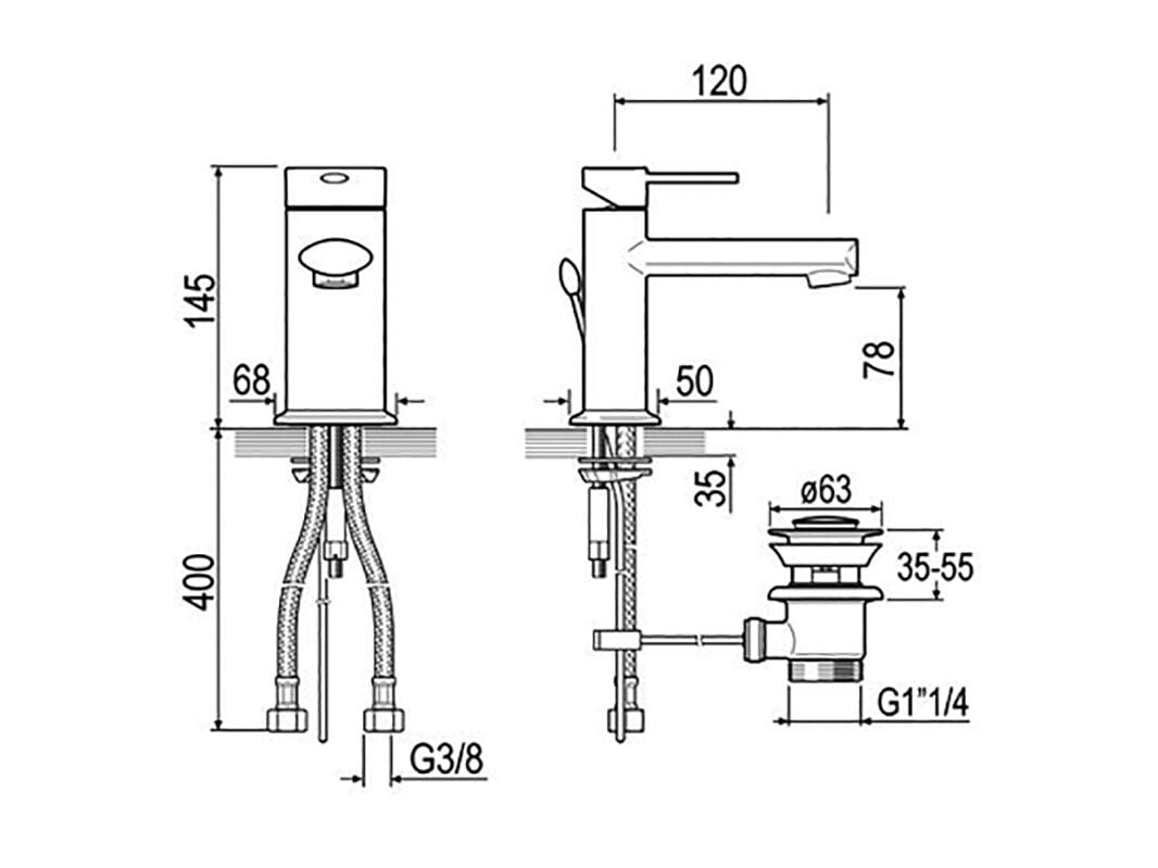 Однорычажный смеситель для раковины GUGLIELMI RUBINETTERIE AG ARCH-00069270 - Вид №2