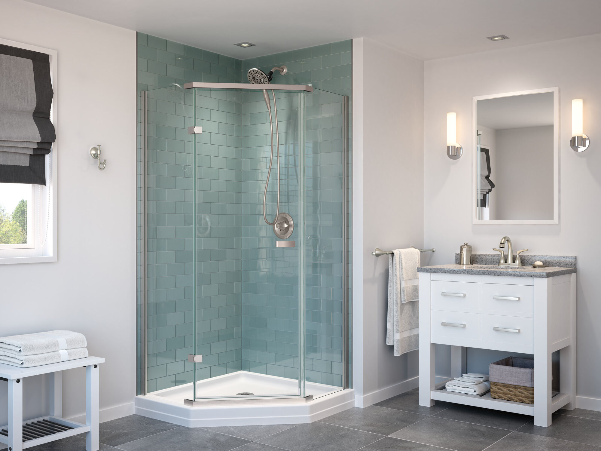 Душевой поддон Neo Angle 38 дюймов Delta Faucet 422062 - Вид №6