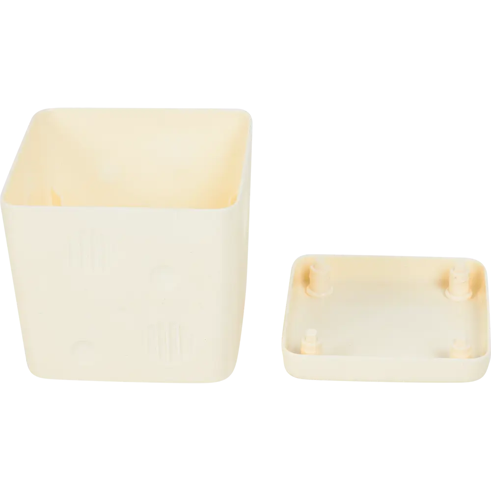 Горшок цветочный Engreen Microcosm 10.3x10.3x10.4 см v0.8 л пластик бежевый INGREEN STLM-2189882 - Вид №1