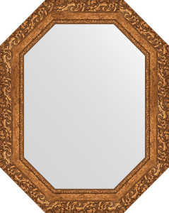 BY 7146 Зеркало в багетной раме - виньетка бронзовая 85 mm EVOFORM Octagon