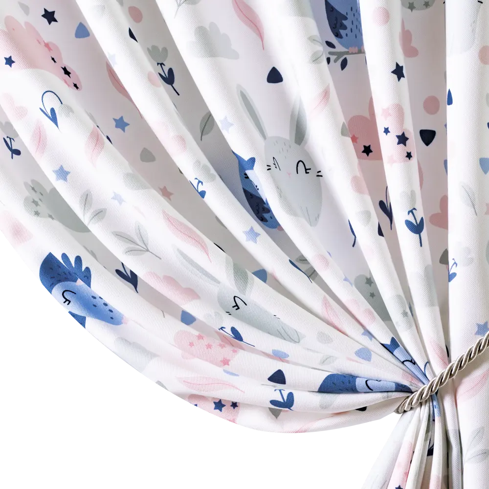 Ткань 1 м/п Совы с зайцами велюр 300 см цвет сине-серый GARDEN STLM-2182816 - Вид №3