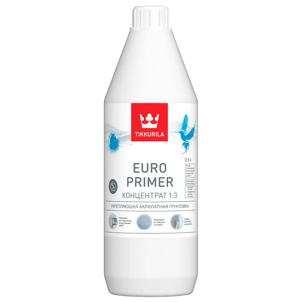 Tikkurila Euro Primer — универсальная грунтовка-концентрат для внутренних и фасадных работ 82115720 STLM-0859390