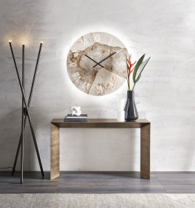 Круглые керамические настенные часы со светодиодным освещением