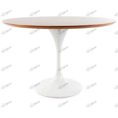 Обеденный стол круглый 110 см орех Eero Saarinen Style Tulip Table SOHO DESIGN  00-3886253 Бежевый;белый 