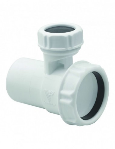 443400 001 00  Противовакуумный и шумозащитный клапан для сифона, на входе и выходе Д. 40 мм, белый пластик Valentin Белый  - Вид №1