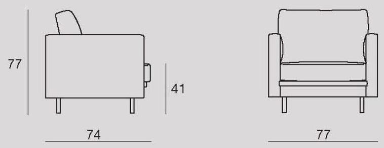 CTS SALOTTI Кресло в современном стиле, обитое тканью, с подлокотниками по контракту Light sun-id-1451200 - Вид №2