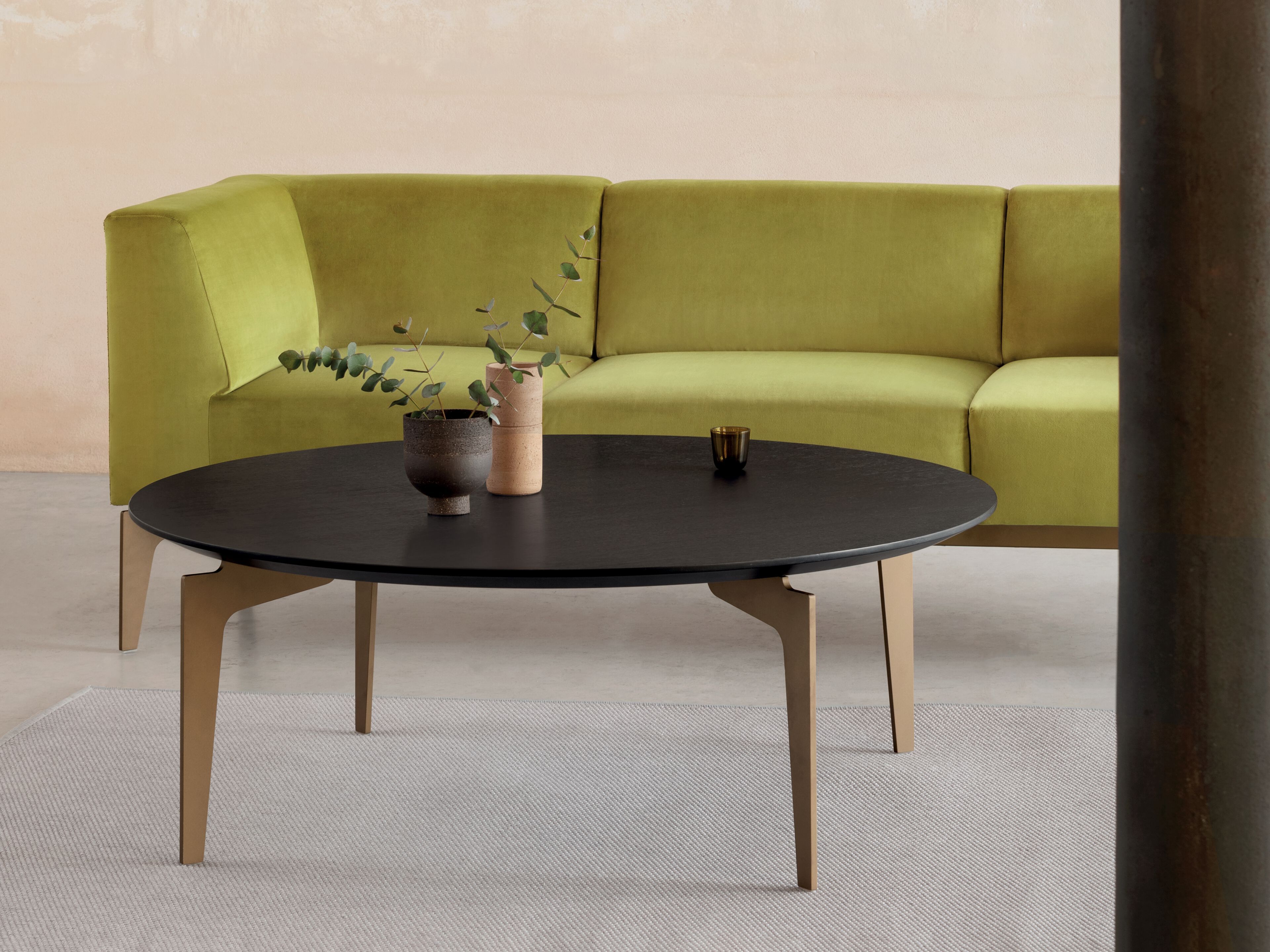 Деревянный шпон низкий круглый журнальный столик Riccardo Rivoli Modula ARCH-00098643 - Вид №1