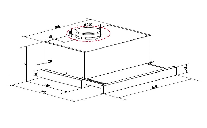 1091944 Вытяжка телескопическая LEX HUBBLE 500 белый/белый STDN-0060059 - Вид №10
