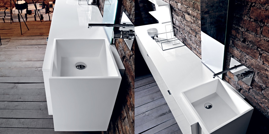 Комбинация ванной комнаты PV02 в отделке Prop 49 Milltek/ L41 Bianco MILLDUE PIVOT PIVOT02 - Вид №1