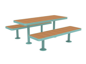 Стол для пикника со встроенными скамейками