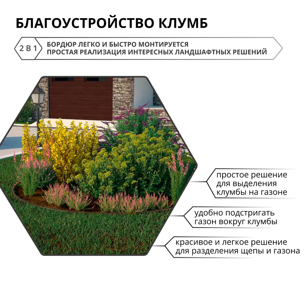 Бордюрная лента Gidrolica 1000 см h15 см цвет коричневый Santreyd STLM-2024938 - Вид №2