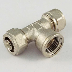 Тройник обжим-В никелированный TIEMME 20х1/2"х20