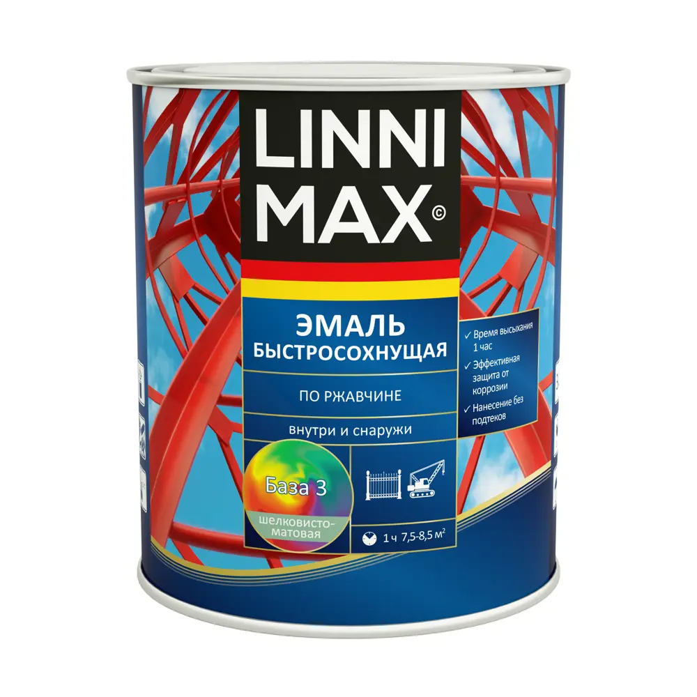 Грунт-эмаль LINNIMAX 3-в-1: защита от ржавчины с мгновенным высыханием 89379747 STLM-1443429