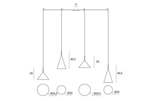 Регулируемая металлическая подвесная лампа