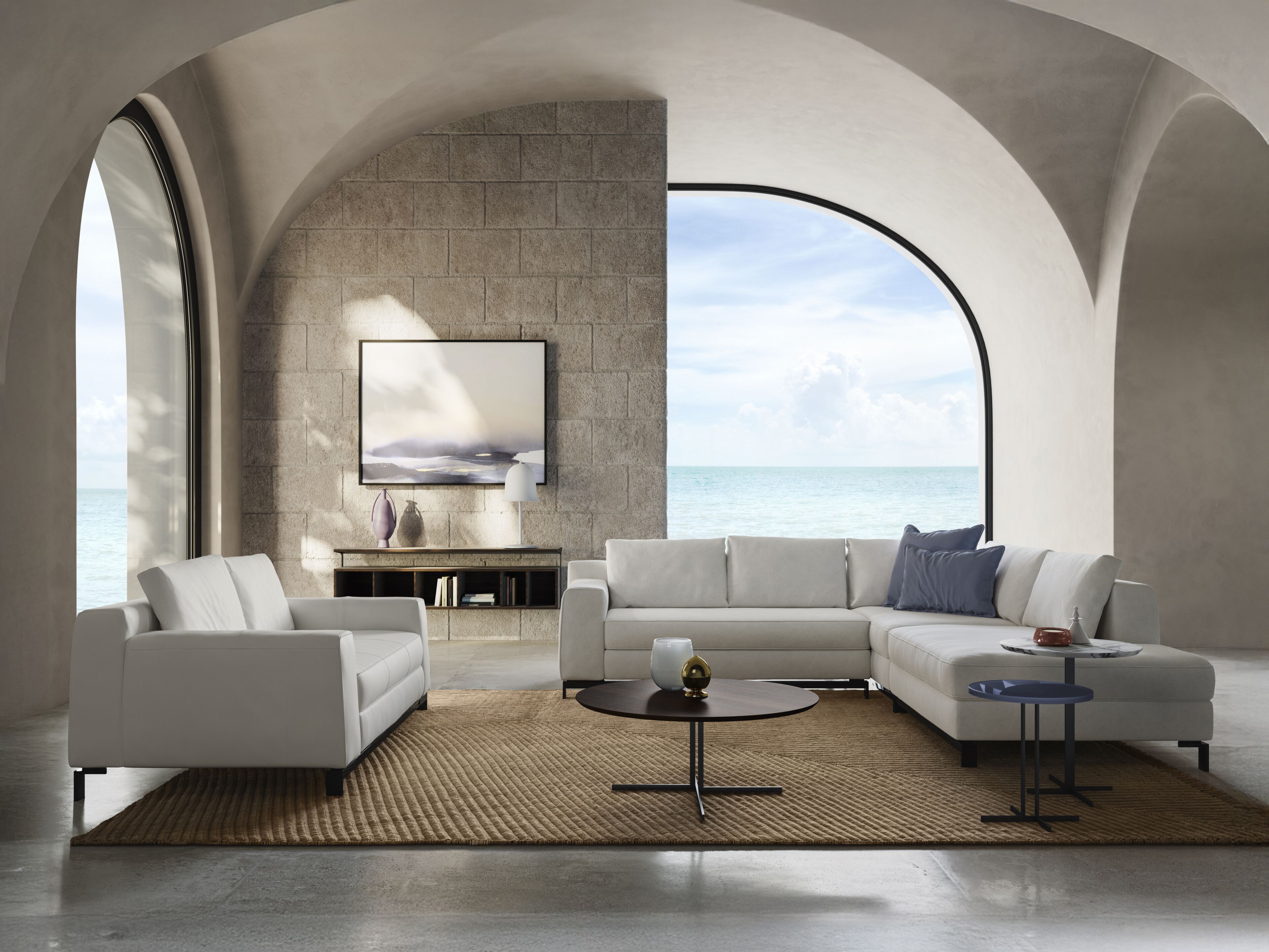 2-местный кожаный диван Natuzzi Italia LEAF ARCH-00133747 - Вид №2