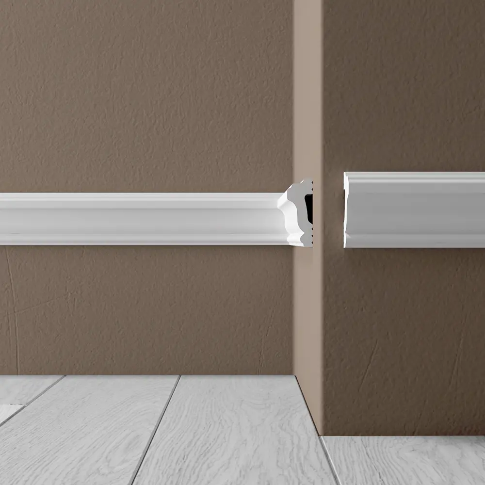 Молдинг потолочный полистирол ударопрочный Де-Багет Polymer М 40 белый 15x40x2000 мм STLM-2070762