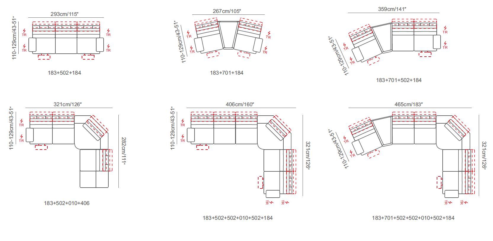 5-местный угловой тканевый диван с электрическим движением CAMPO DE' FIORI лестница ARCH-00152818 - Вид №5