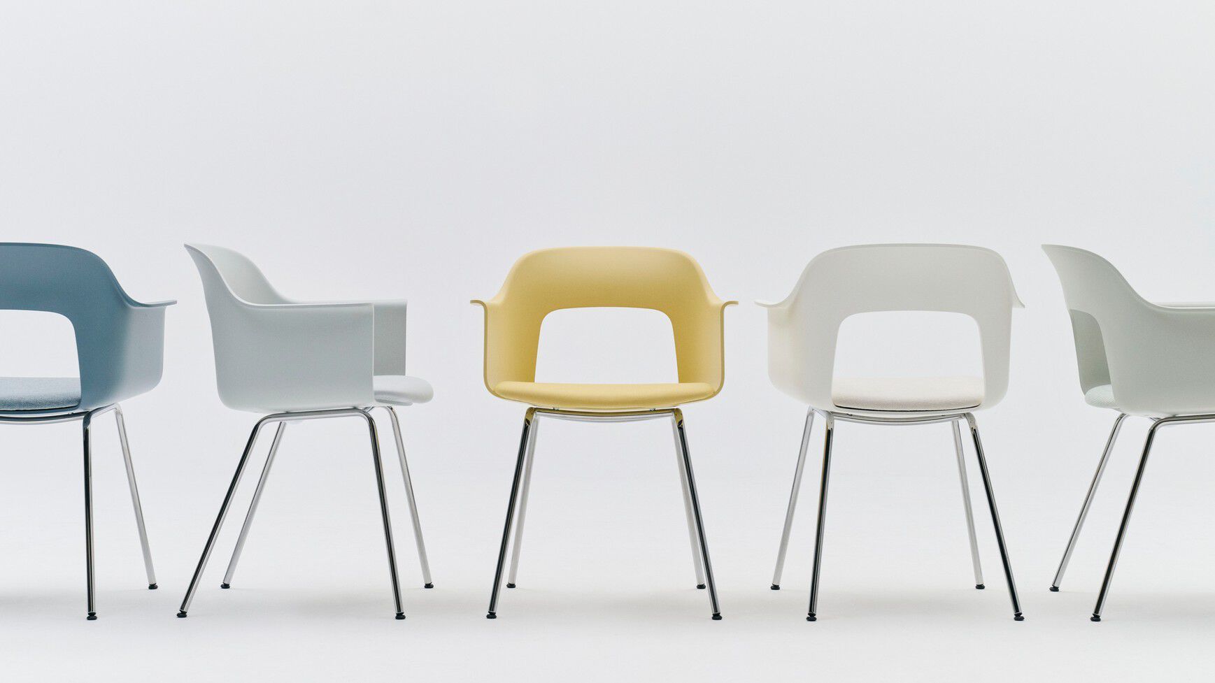 Полипропиленовый стул с подлокотниками с открытой спинкой Hay макет ARCH-00062765 - Вид №35