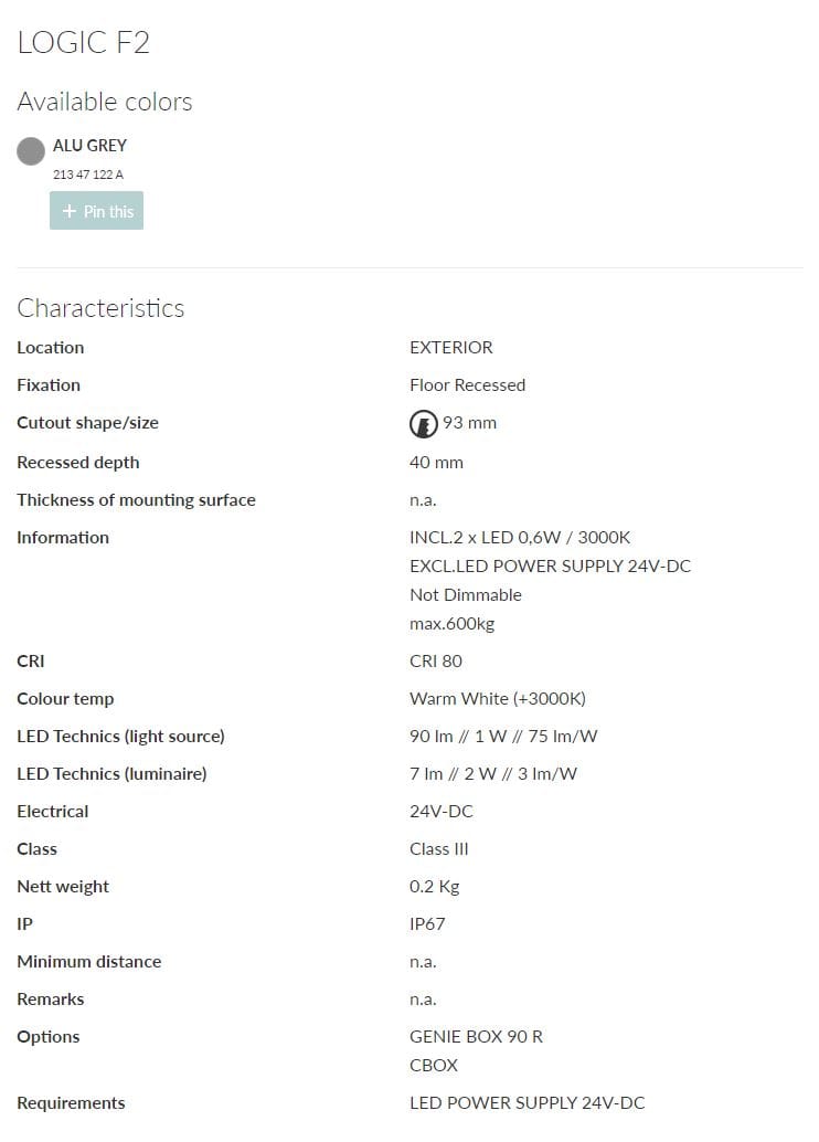 Напольный напольный напольный заполнитель Сид Deltalight Logic ARCH-00003863 - Вид №4
