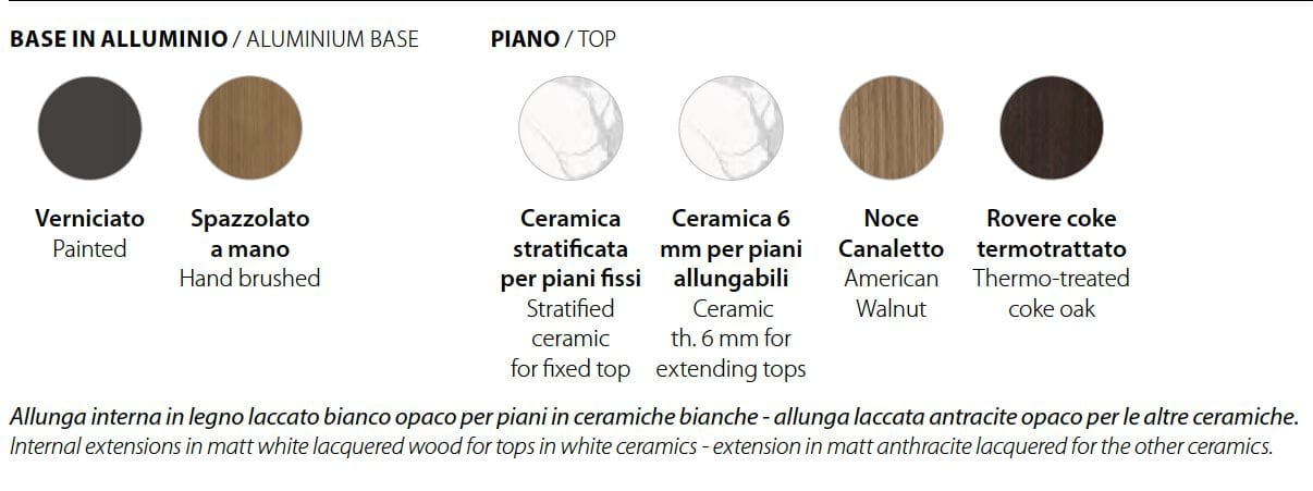Фиксированный и выдвижной круглый стол с керамической или деревянной столешницей RIFLESSI Shangai ARCH-00068118 - Вид №3