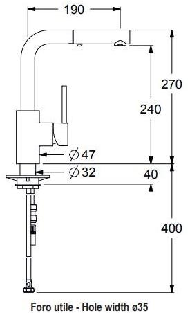 GUGLIELMI Кухонный смеситель, однорычажный, с вытяжным душем Sprint pro Fgsp29940 - Вид №4