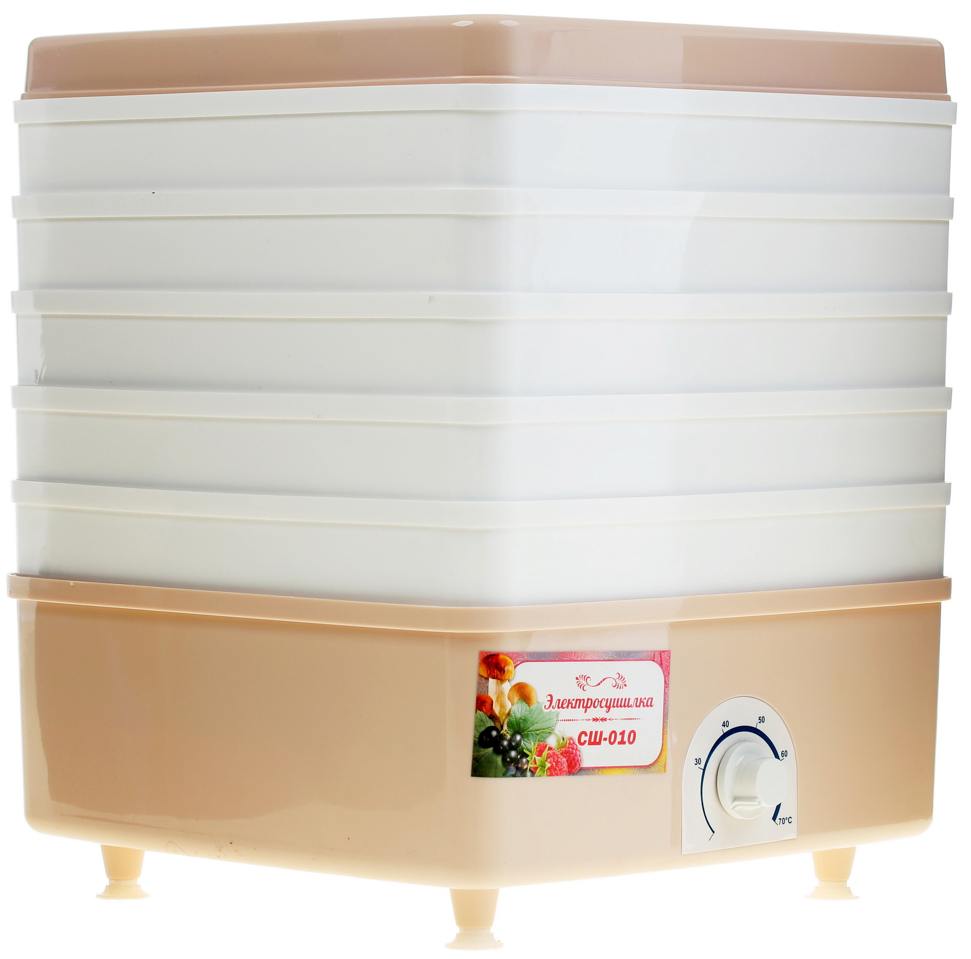 1088119 Сушилка для овощей и фруктов Чудесница-Люкс СШ-010 бежевый STDN-0030250
