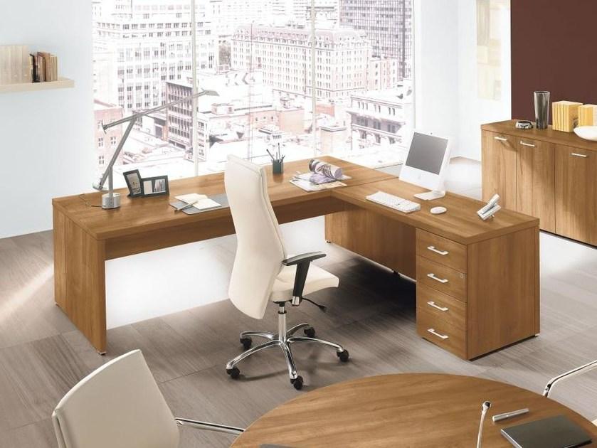 Las Mobili Офисный угловой стол в современном стиле со встроенной полкой Delta evo sun-id-1403928 - Вид №8