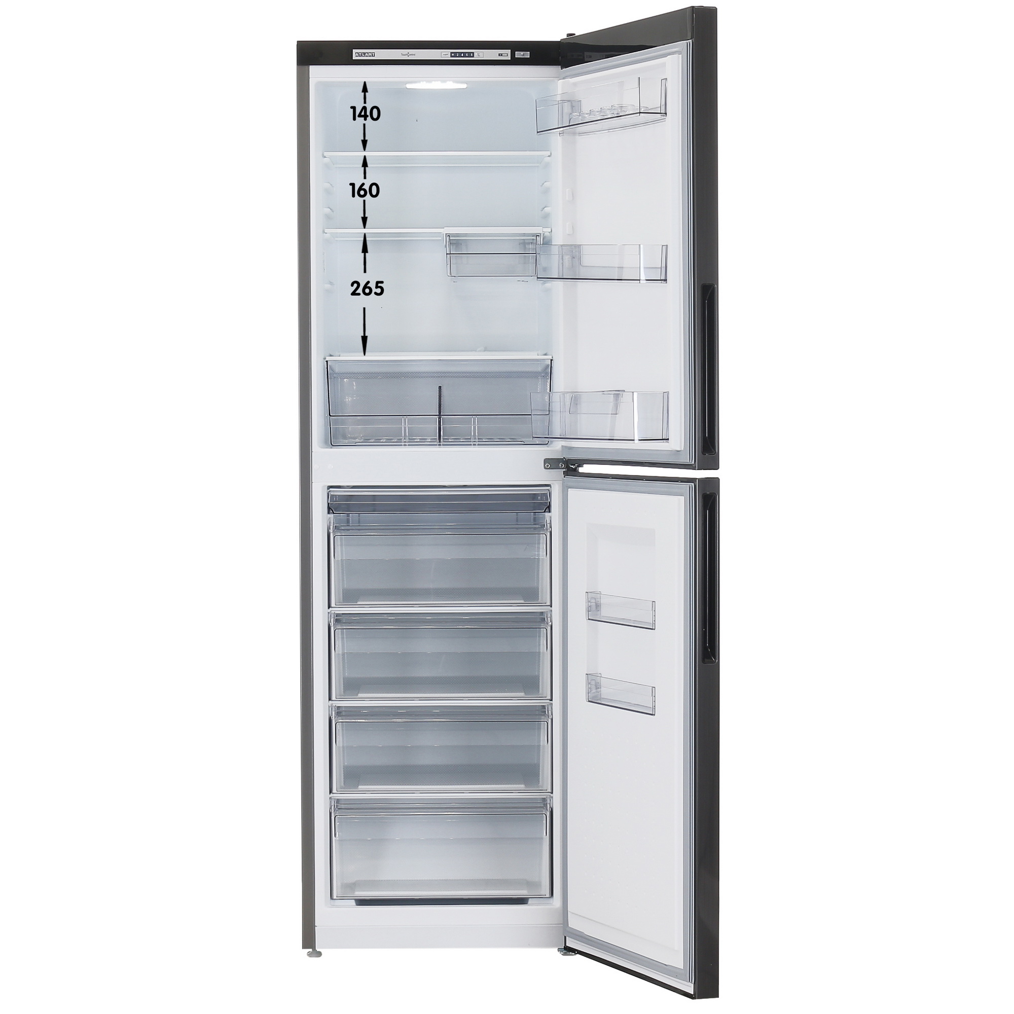 9066626 Холодильник с морозильником   ATLANT ХМ-4623-151 черный STDN-0139375 - Вид №1