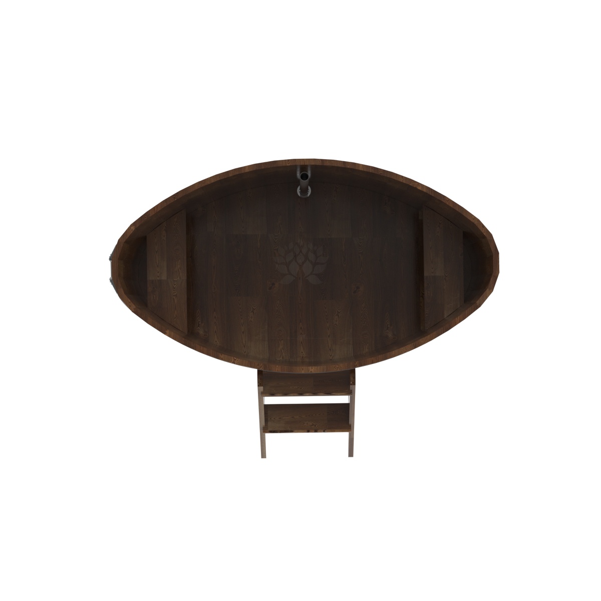 1161 Купель овальная из лиственницы 0,92х1,66х1,1 морёная премиум Alyarus  - Вид №4