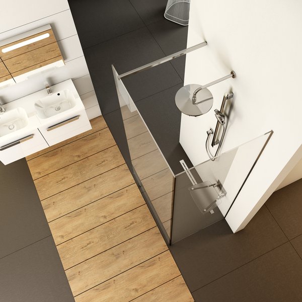 ST Walk-In Corner 1100 x 800 x 2000 черный + транспарент Ravak GW1CD4300Z1 - Вид №5