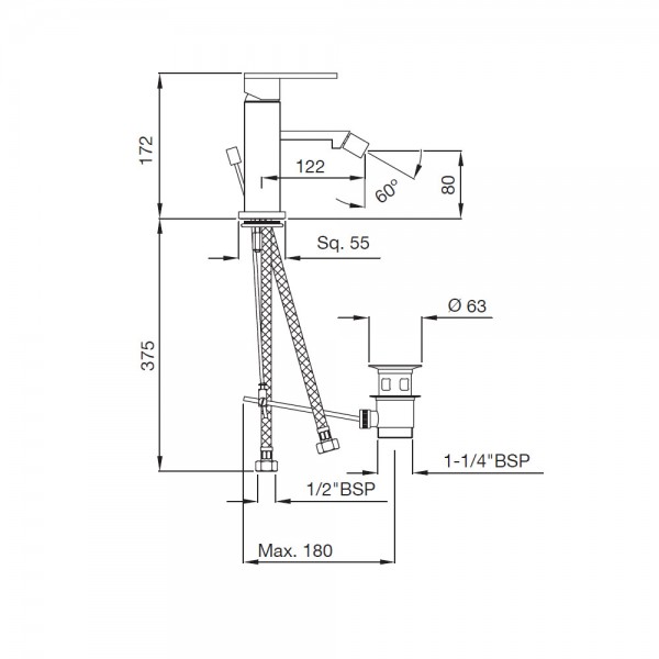 LEB-ACR-45213B Смеситель для биде Artize Le Blanc Античная медь  - Вид №1