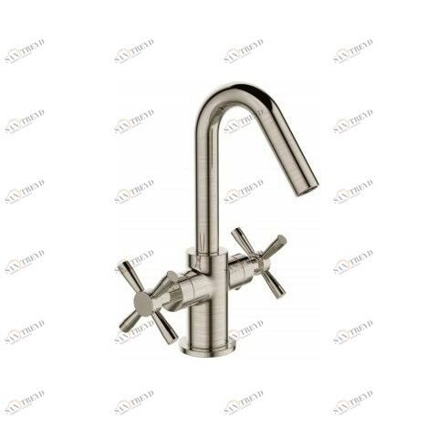 Orange Mia M34-011Ni двухзахватный смеситель для раковины c поворотным изливом, цвет: никель никель sun-id-1517289