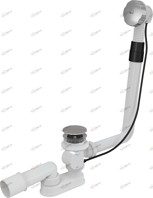 Сифон для ванны автомат комплект, металл ALCAPLAST A550KM