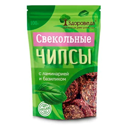 Свекольные чипсы с ламинарией и базиликом Здороведа 100 г Santreyd 13066 - Вид №1