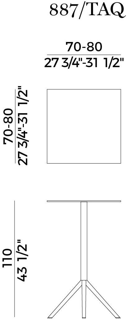 Potocco Стол высокий квадратный с откидной столешницей Otx 887/taq - Вид №5