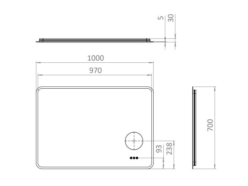 Прямоугольное зеркало со встроенным настенным освещением CROSSWATER SVELTE ARCH-00034620 - Вид №2