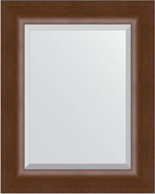 BY 1359 Зеркало с фацетом в багетной раме - орех 65 mm EVOFORM Exclusive
