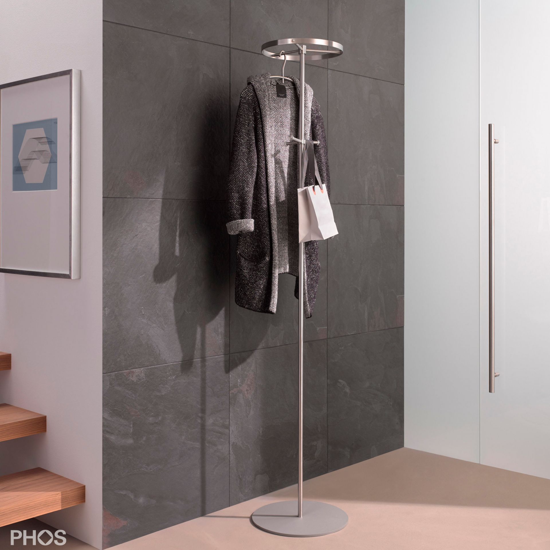 GSTC Круглая вешалка для одежды, основание: серое. PHOS  - Вид №3