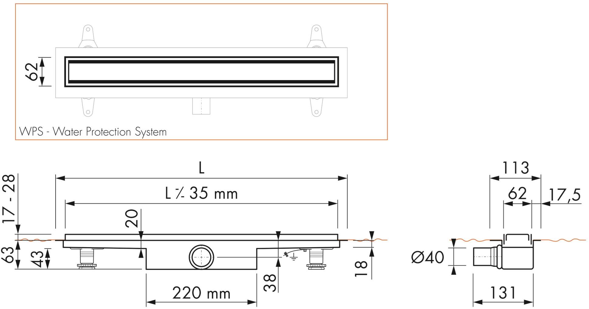 ESS Easy Drain Трап для душа из нержавеющей стали Modulo taf sun-id-1362215 - Вид №2