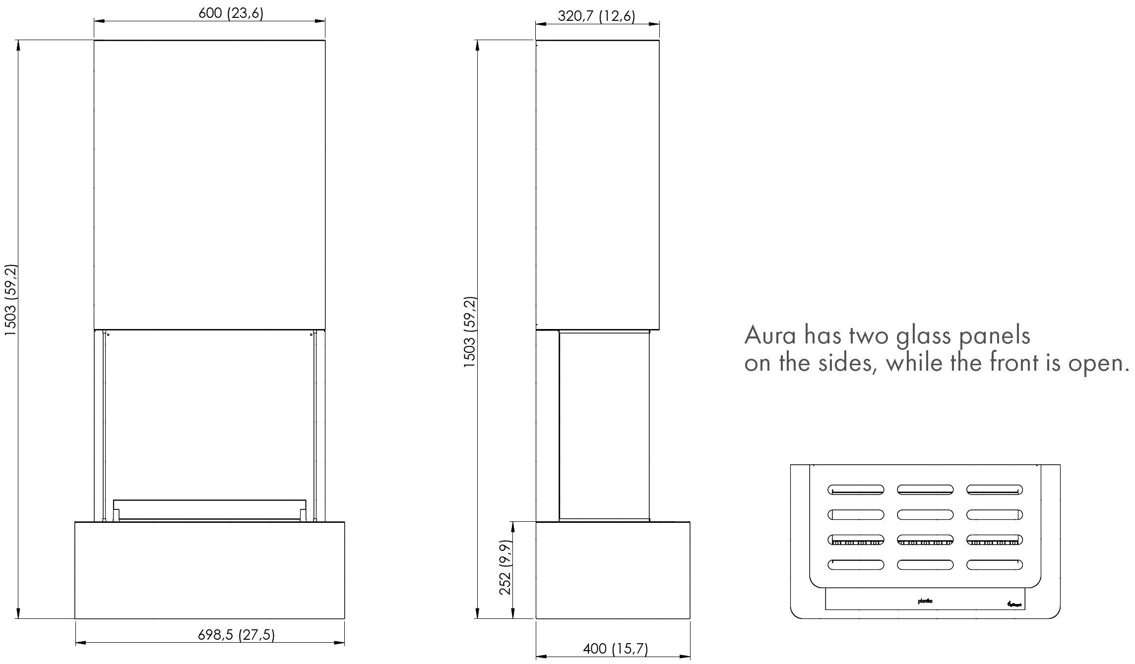 Отдельно стоящий паровой камин Planika AURA ARCH-00092213 - Вид №2