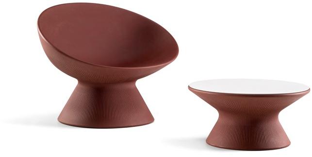 Plust Круглый журнальный столик из полиэтилена Fade sun-id-1434487 - Вид №2