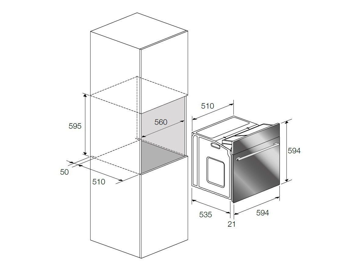 Стеклянная многофункциональная электрическая встраиваемая печь класса A+ Fulgor Milano Cluster Concept ARCH-00005740