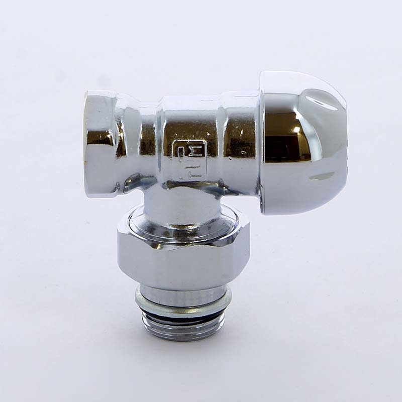 Вентиль НВ угловой для радиаторов термостатический хромированный с разъемным соединением TIEMME 1/2" 3300016 - Вид №3