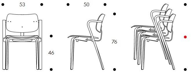 Artek Штабелируемый стул из бука с подлокотниками sun-id-1353389 - Вид №8